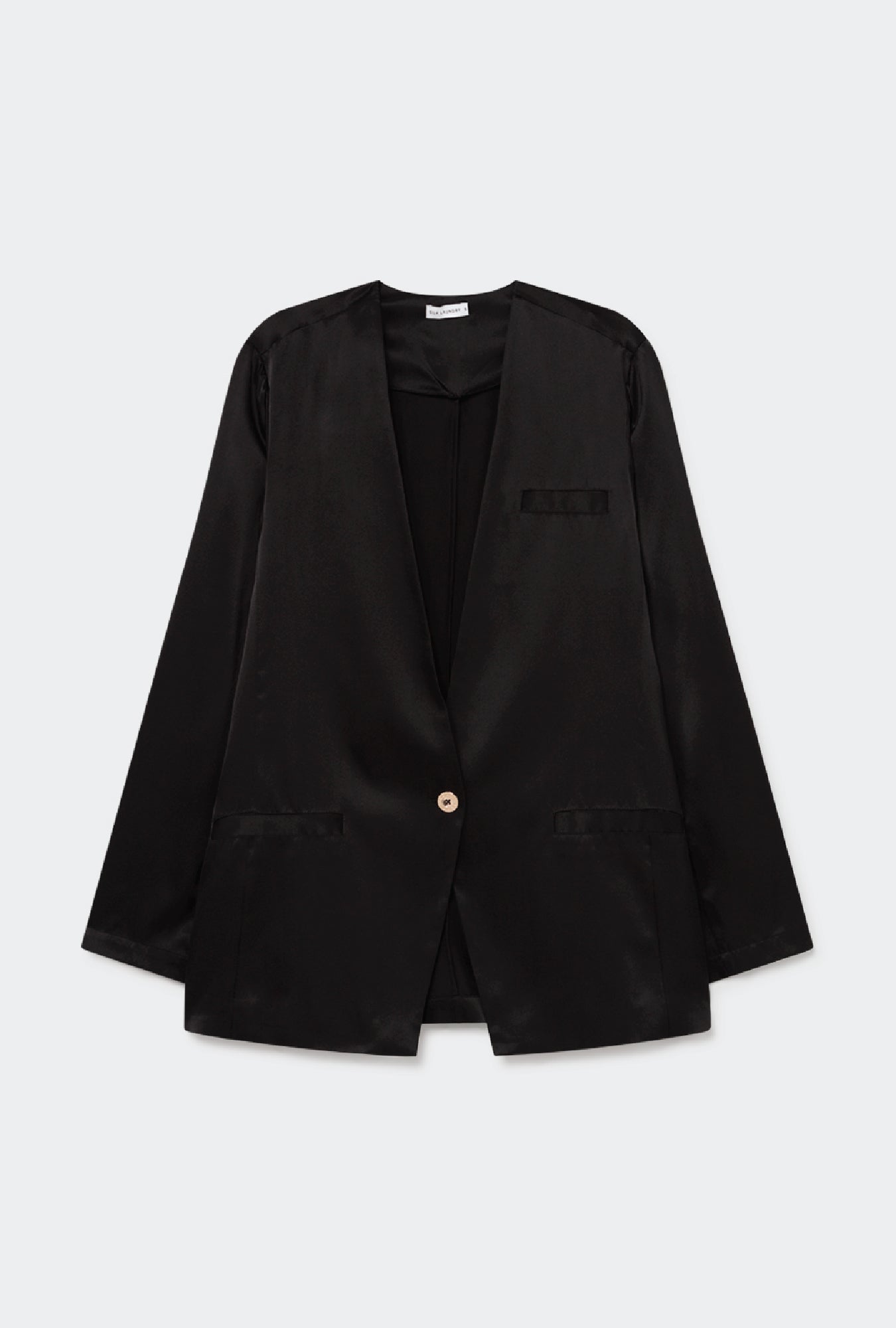 Collarless Blazer Black