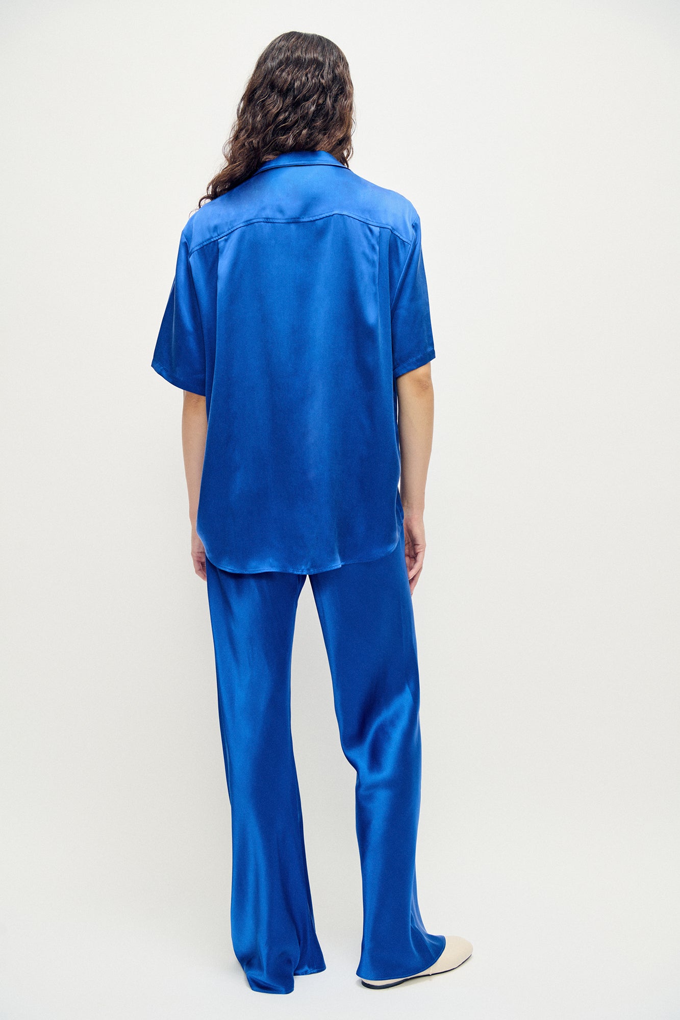 SHORT SLEEVE BOYFRIEND SHIRT WEDGWOOD