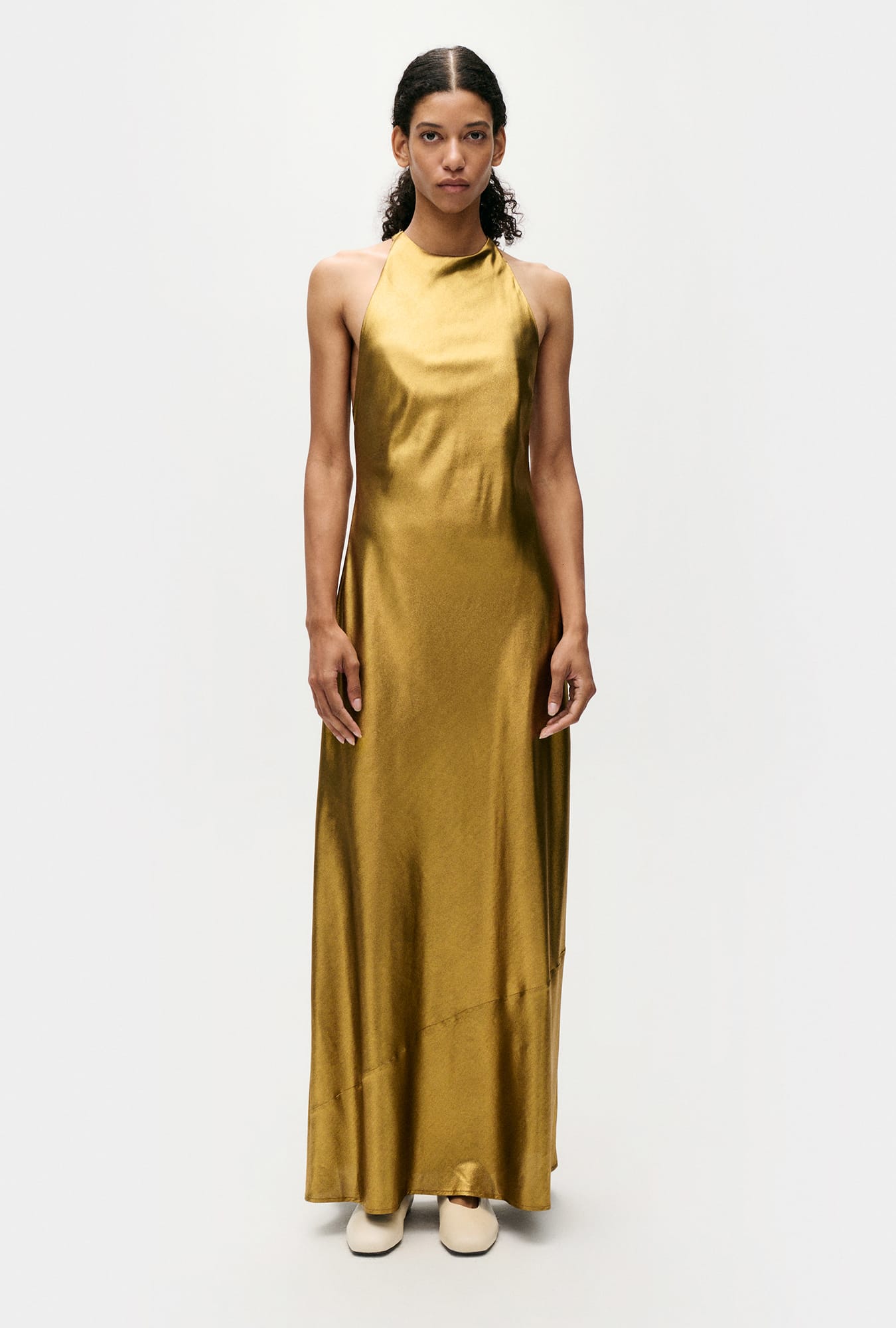 High Low Dress Gold
