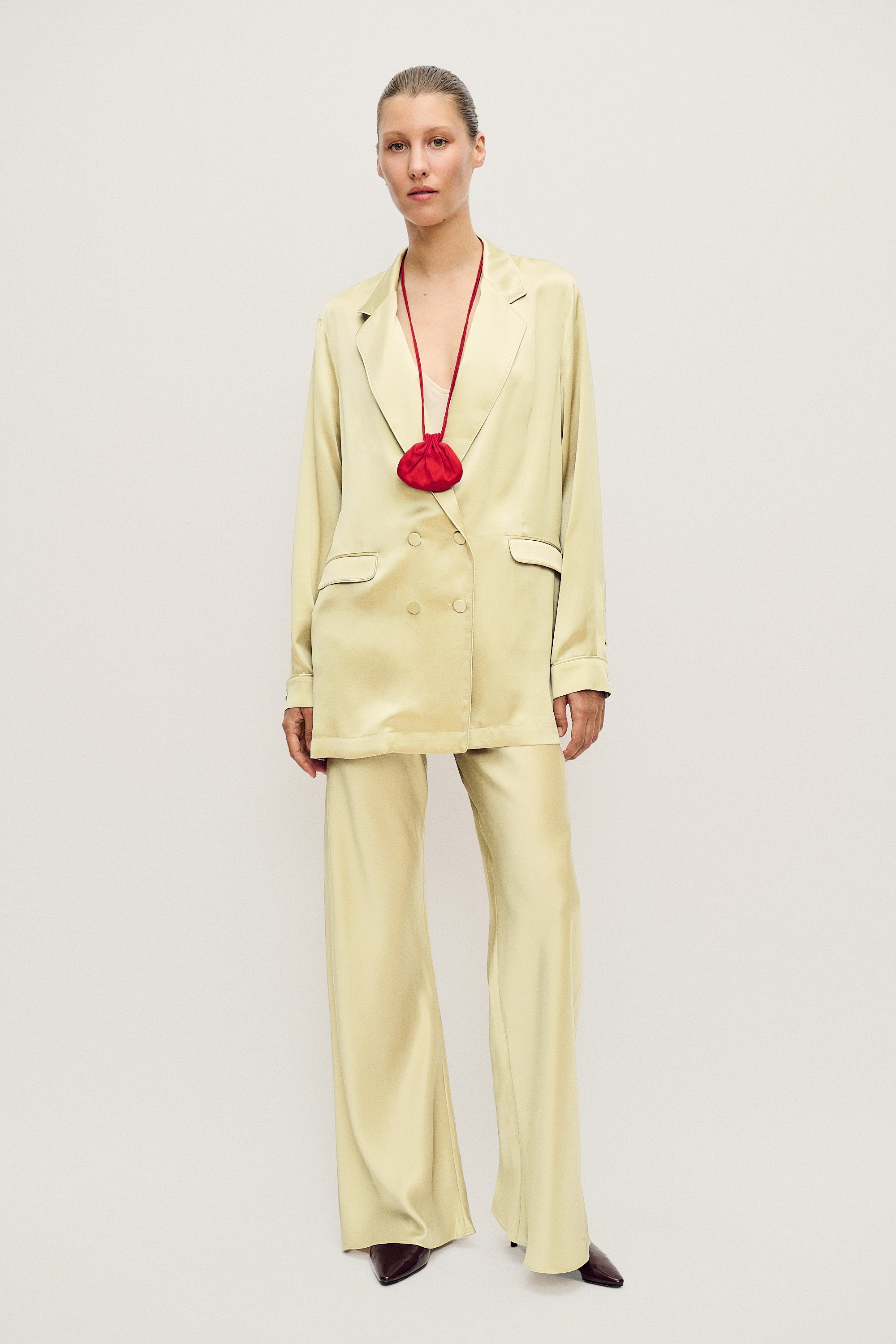 Bias Cut Pants Vanilla Flower