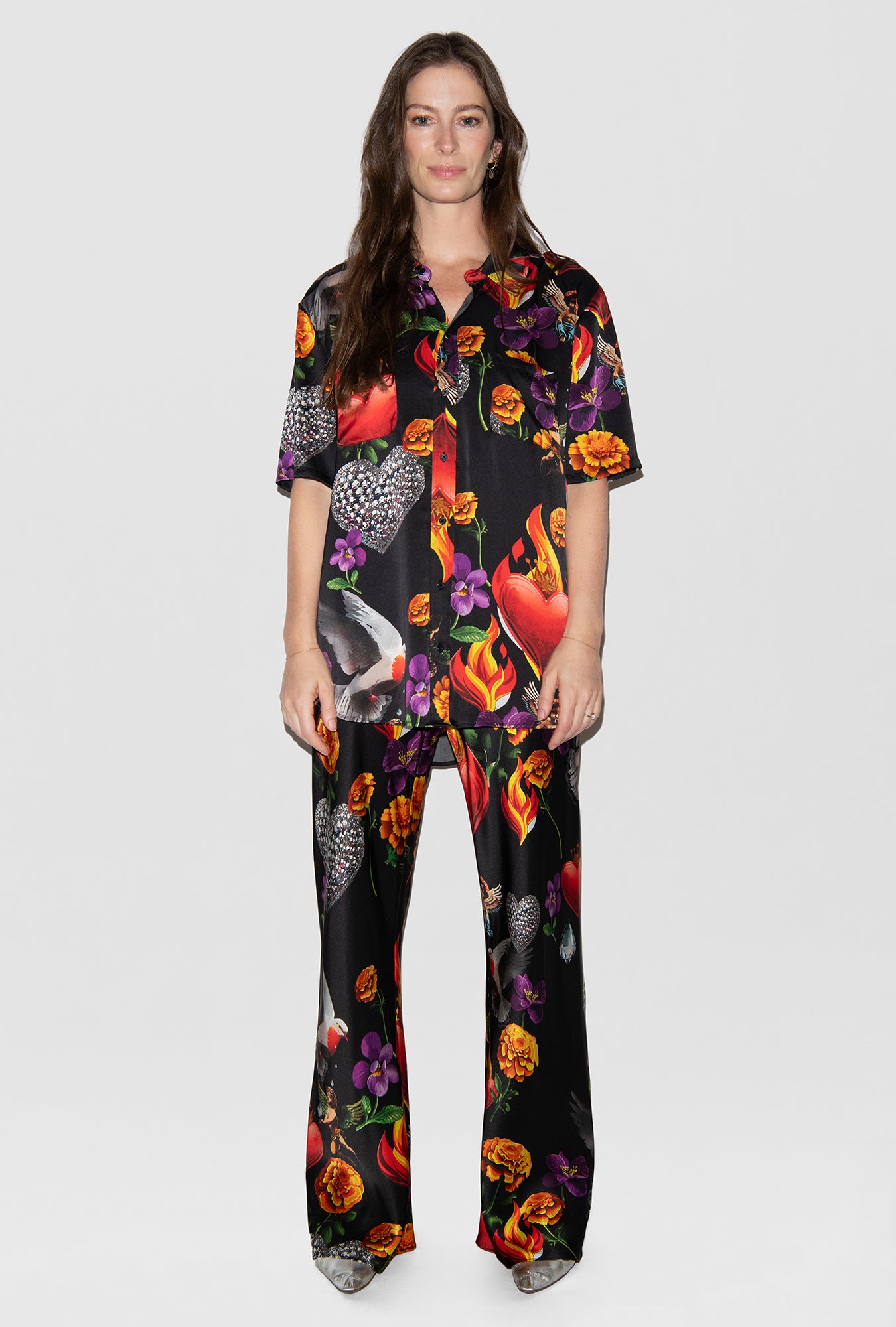 SHORT SLEEVE BOYFRIEND SHIRT DEARLY BELOVED BLACK