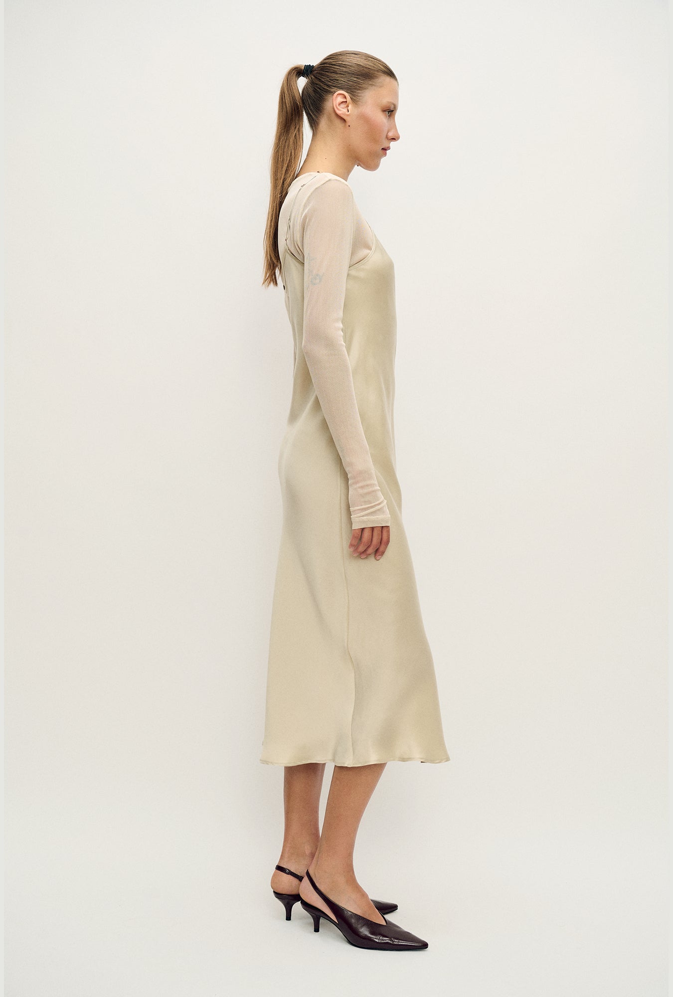 Mesh Long Sleeve Top Hazelnut