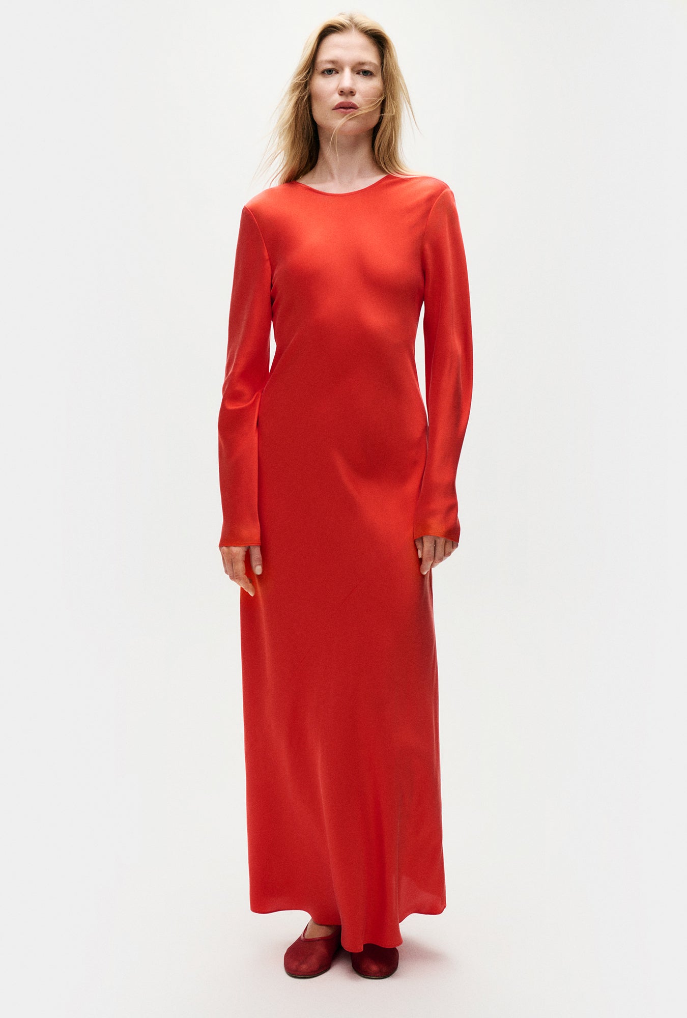 Full Sleeve Bias Dress Geranium