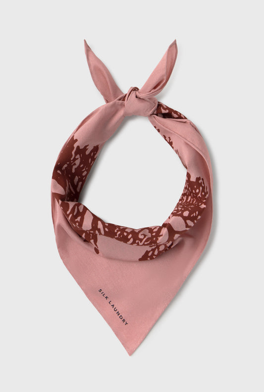 COTTON SILK SCARF PRESSED CORAL
