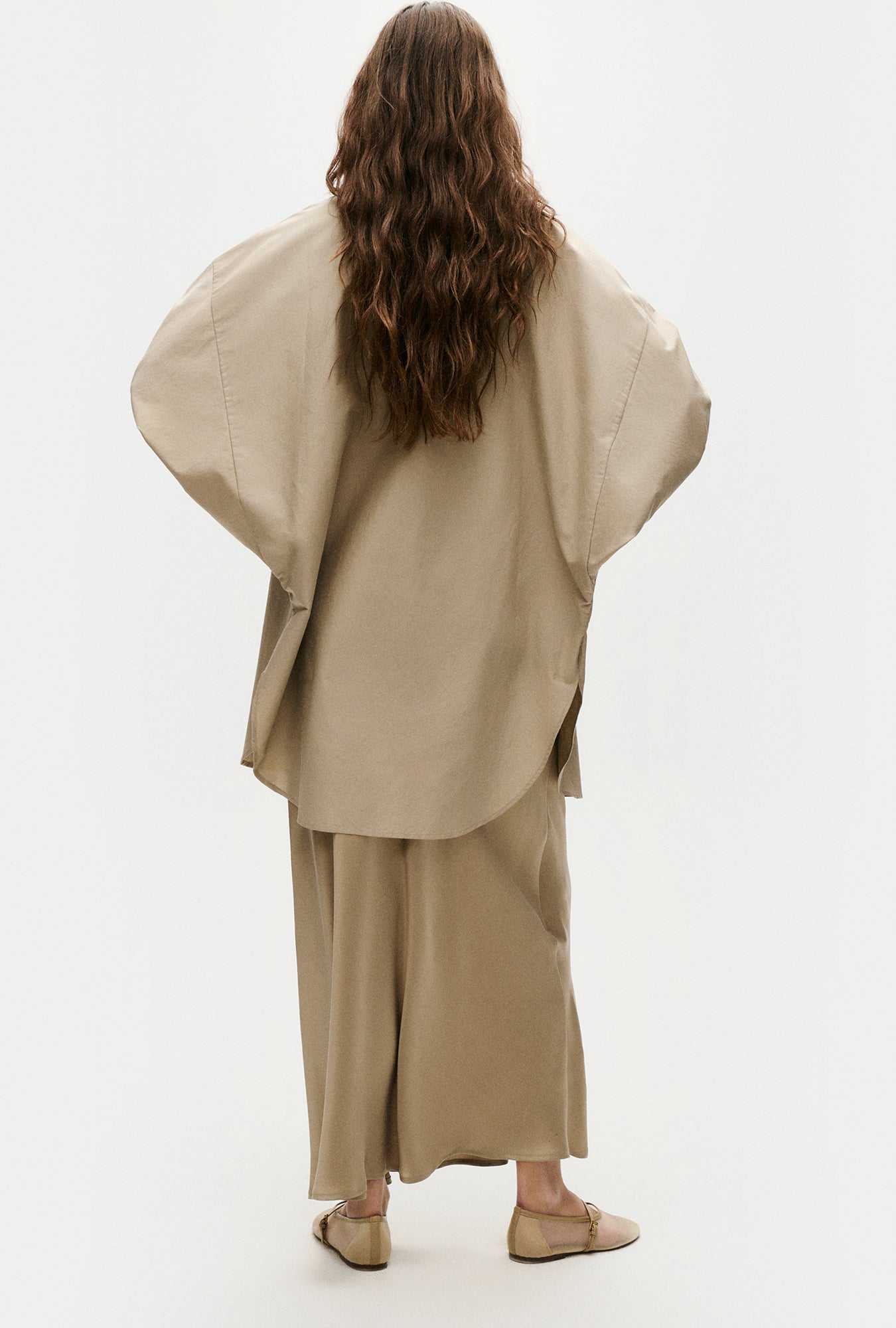 Cotton Silk Round Shirt Graphite