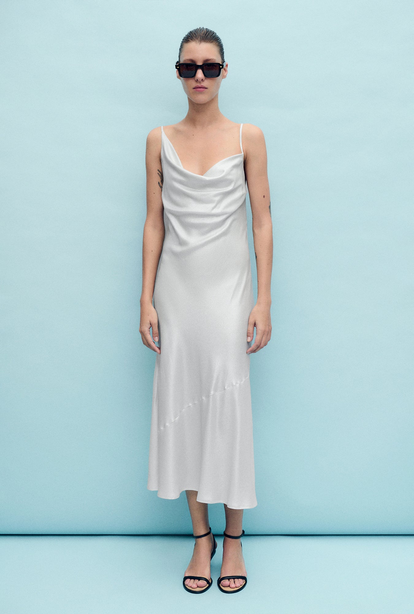 CARRIE DRESS SILVER FOIL