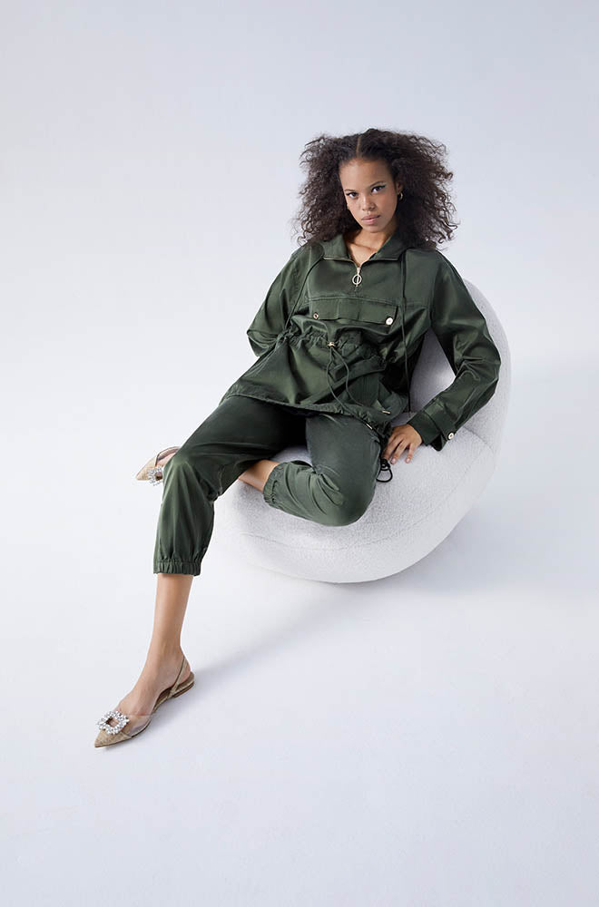 SILK TRACK PANTS CEDAR