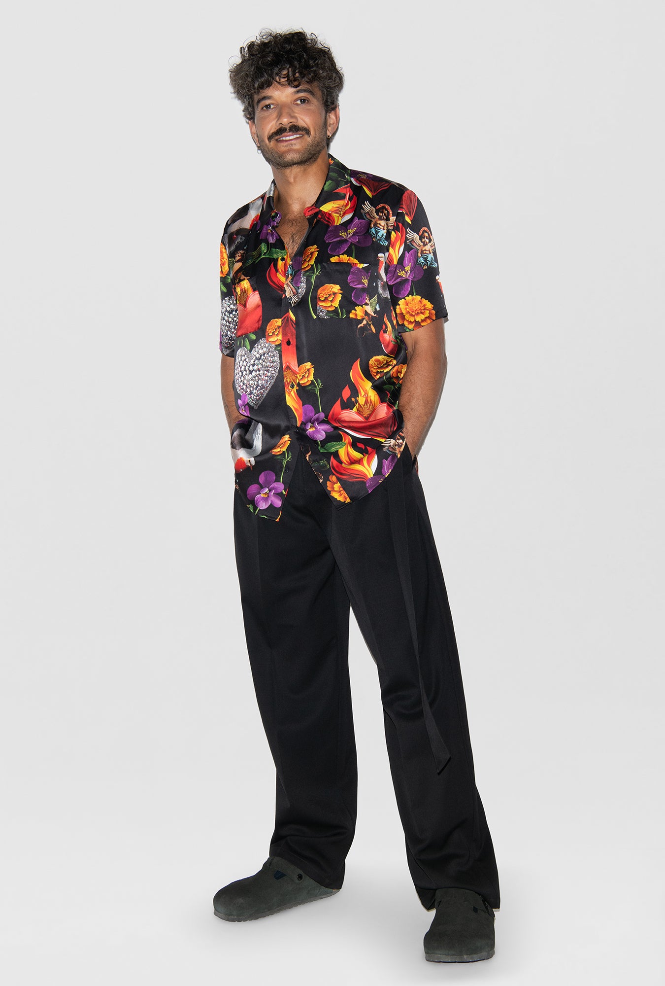 SHORT SLEEVE BOYFRIEND SHIRT DEARLY BELOVED BLACK