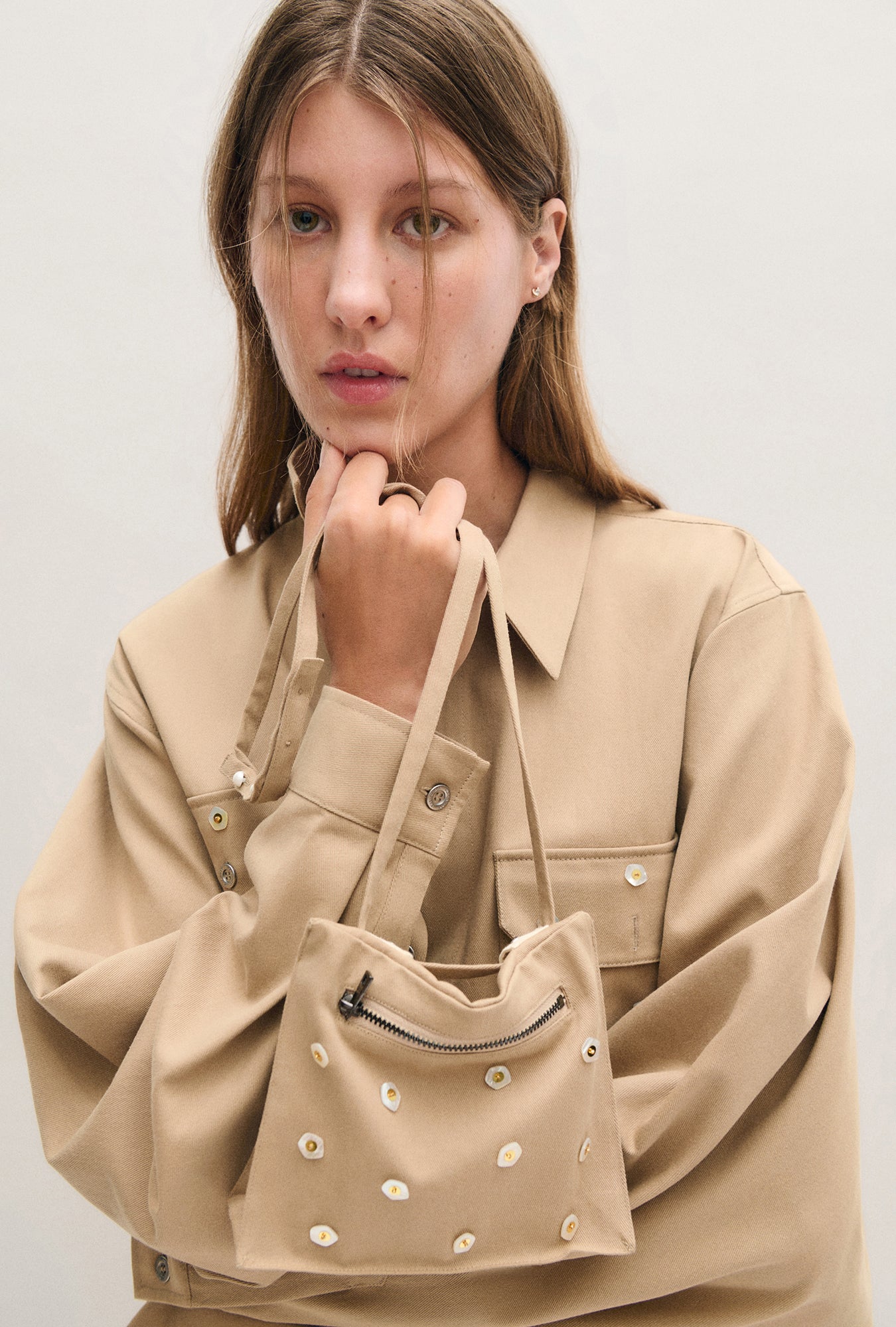 PEARL WRAP SKIRT COWRIE