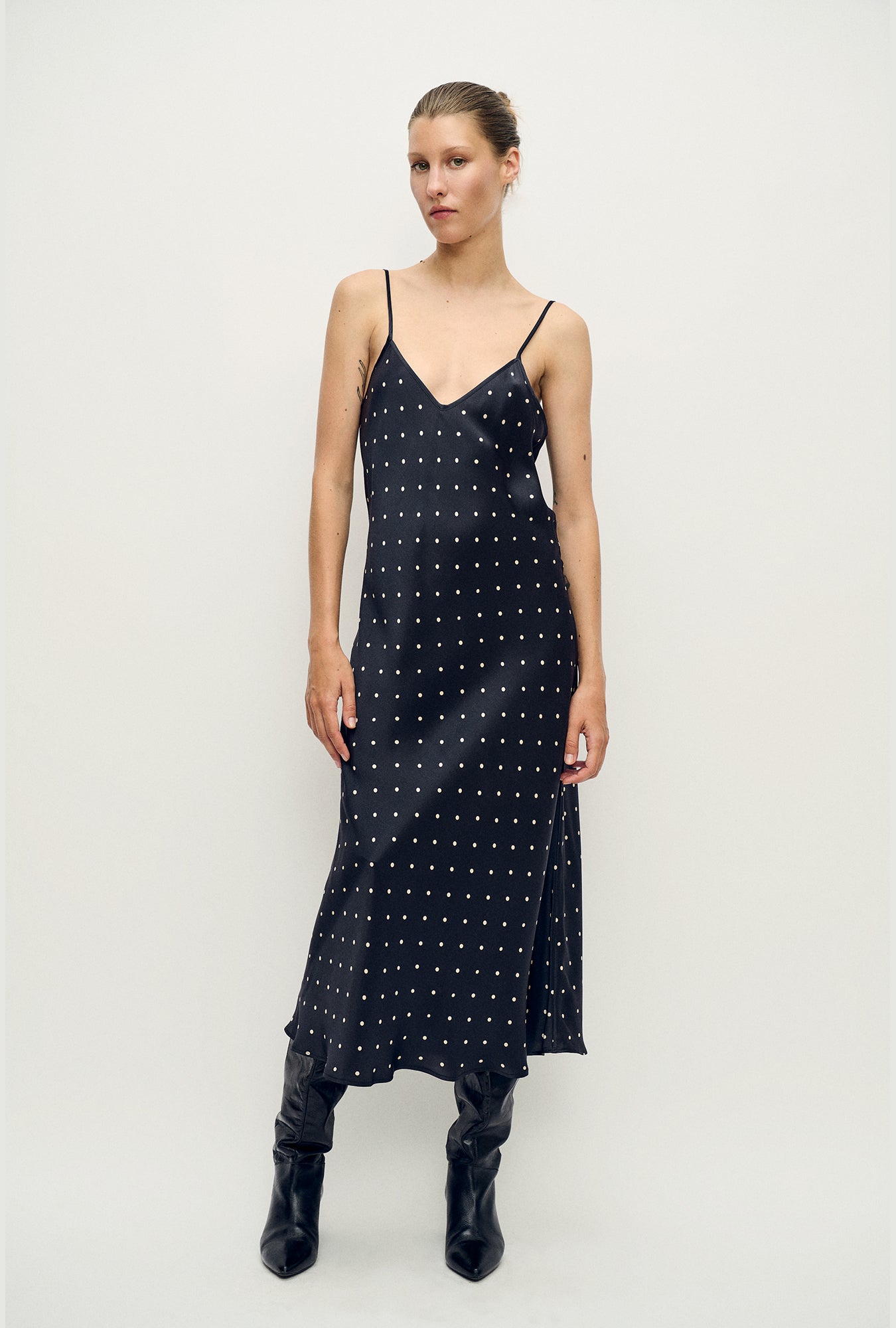 90S Slip Dress Small Polka Dot
