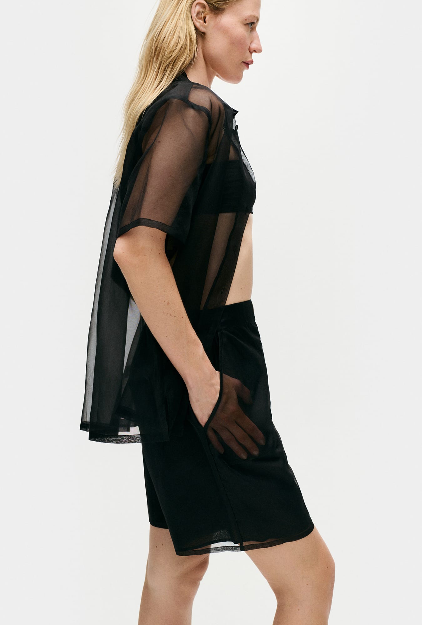 Organza Boxer Shorts Black