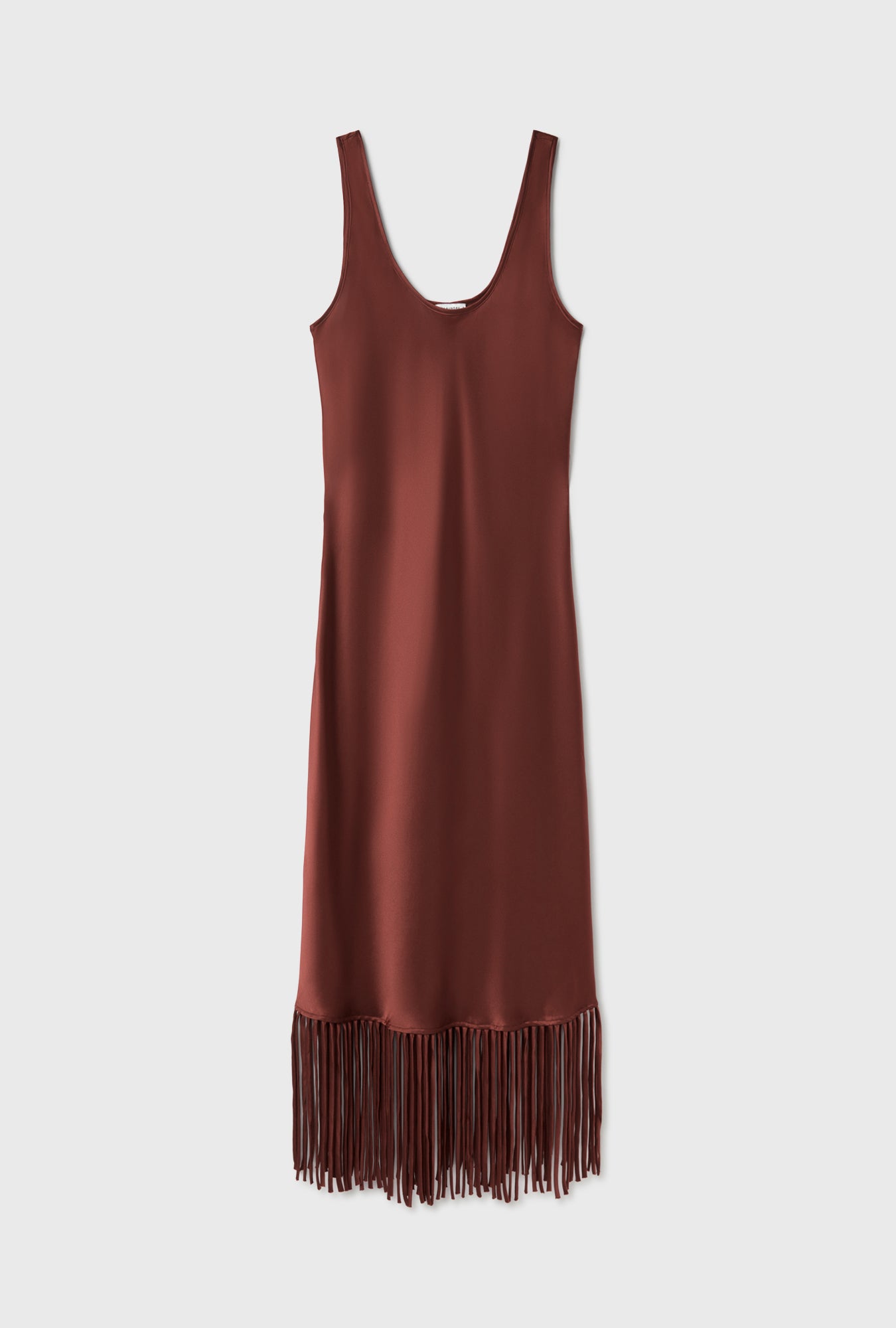 FRINGE SCOOP NECK DRESS CANYON