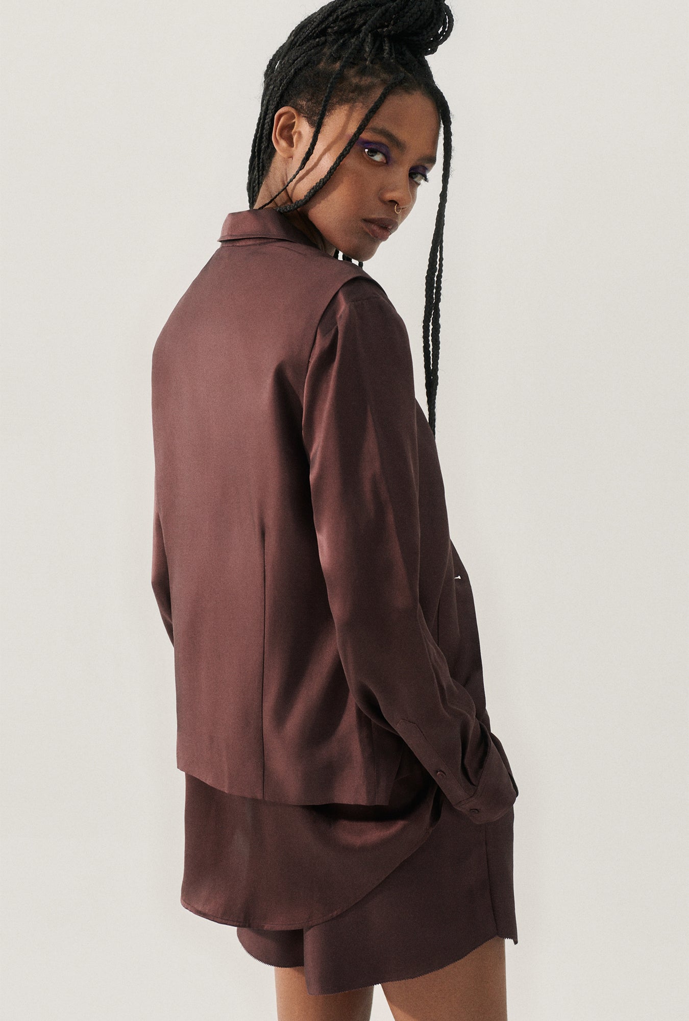 Twill Slouch Vest Cacao