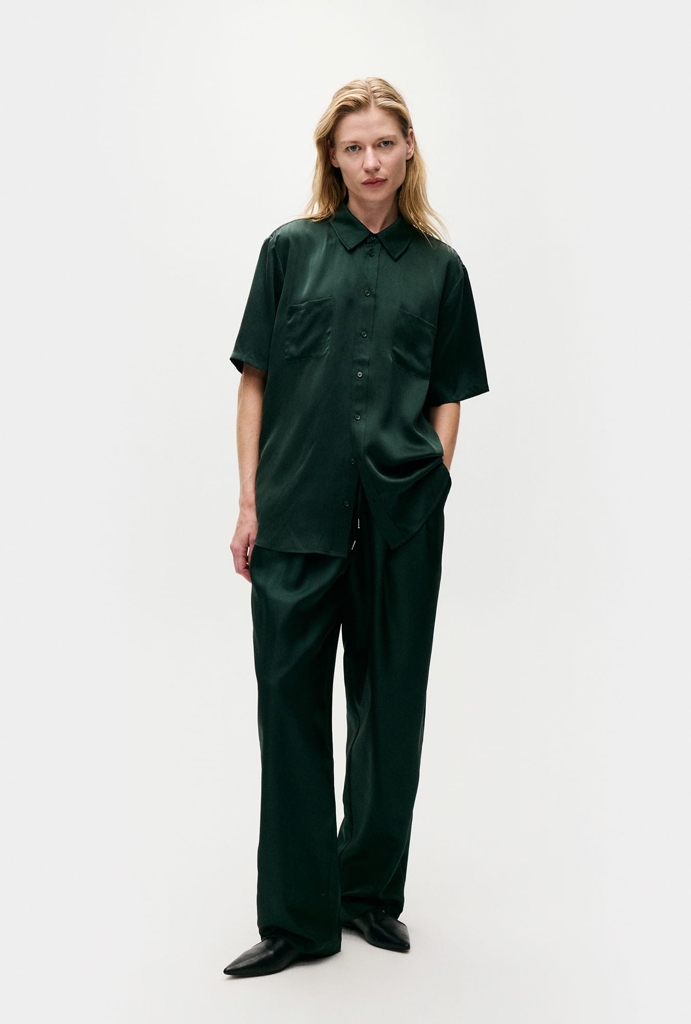 Short Sleeve Boyfriend Shirt Scarab