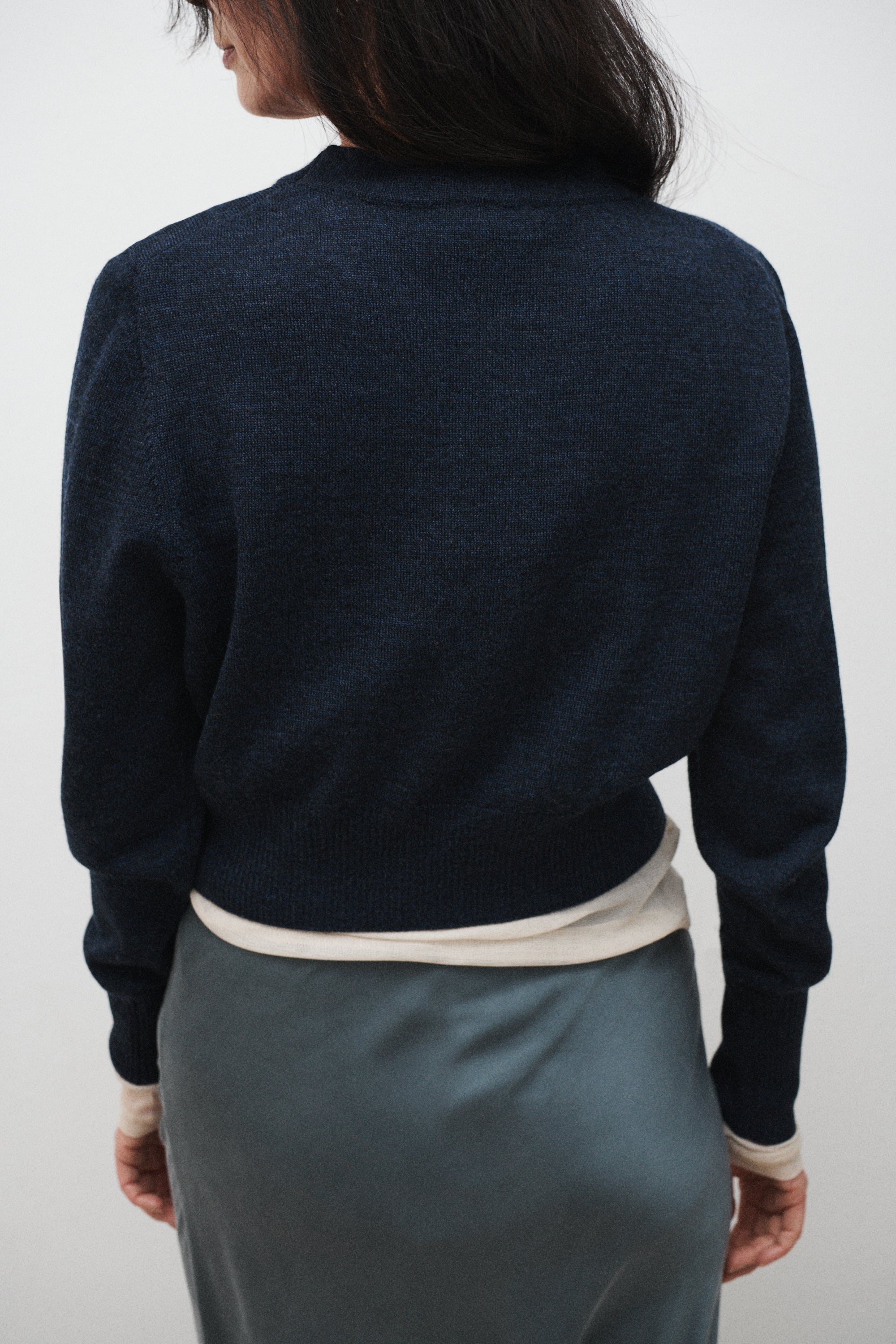 Cropped Crewneck Azul Melange