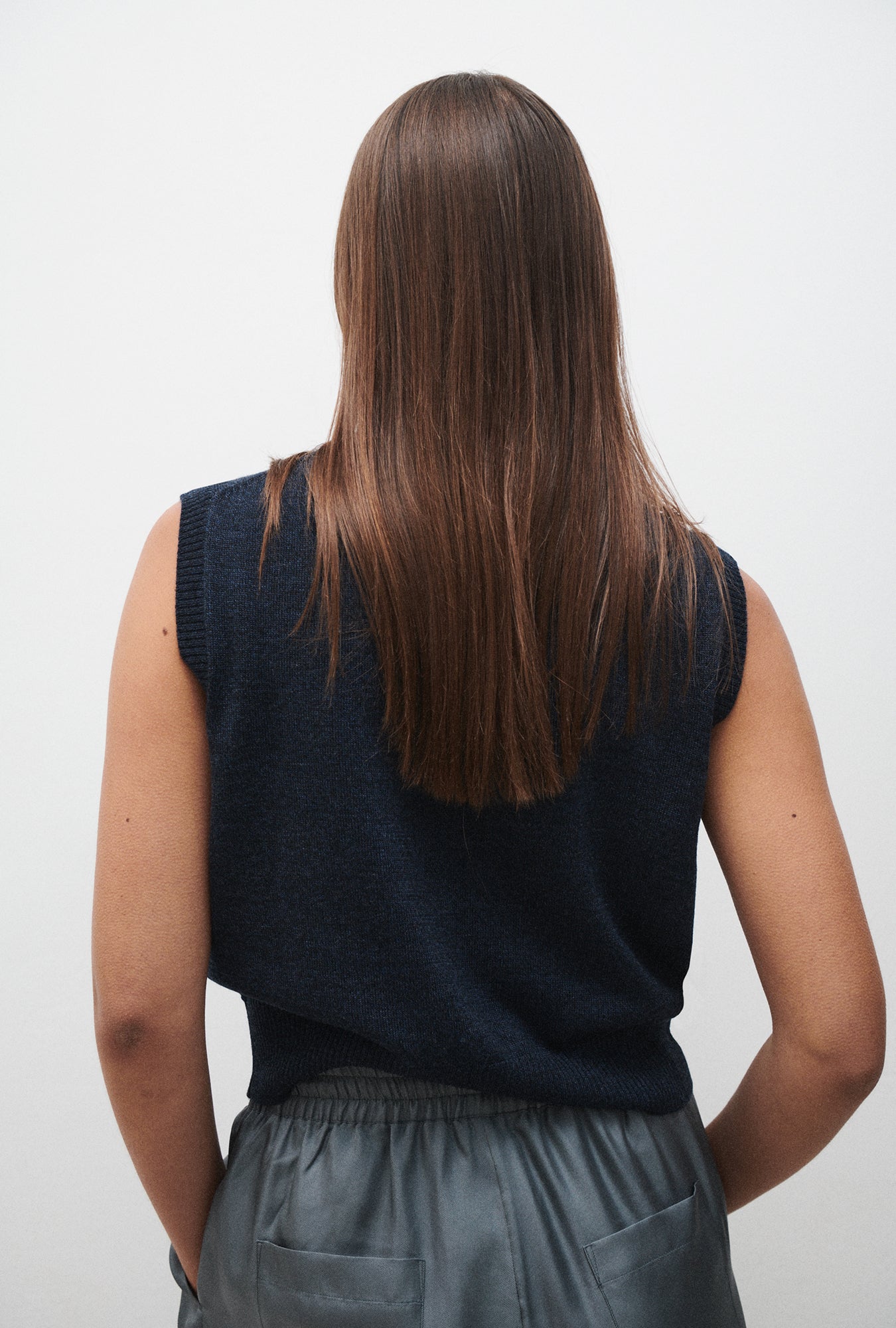 V-Neck Sweater Vest Azul Melange