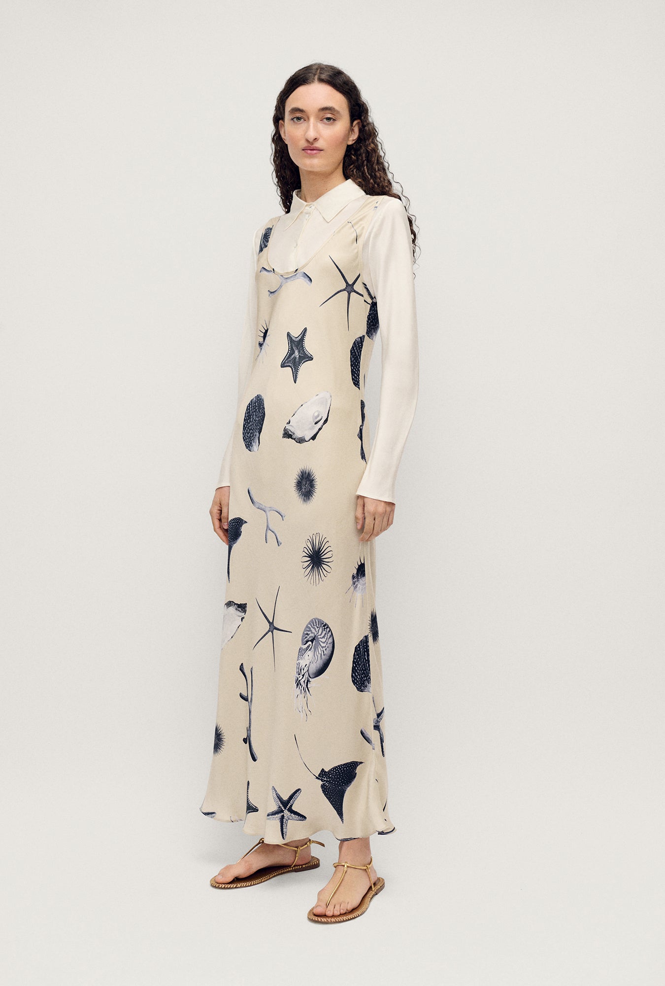 SCOOP NECK DRESS SEASHELLS