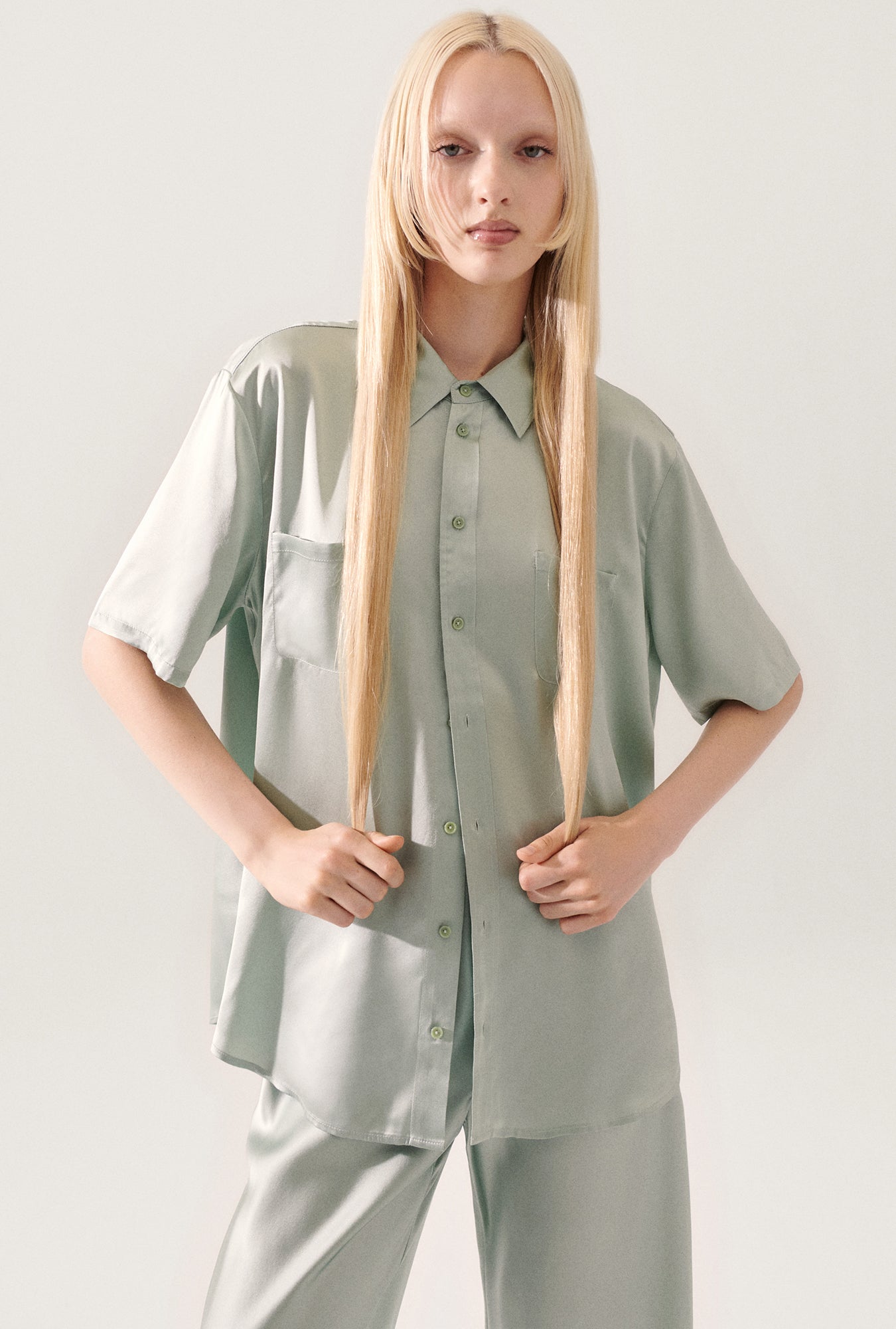 Short Sleeve Boyfriend Shirt Alabaster