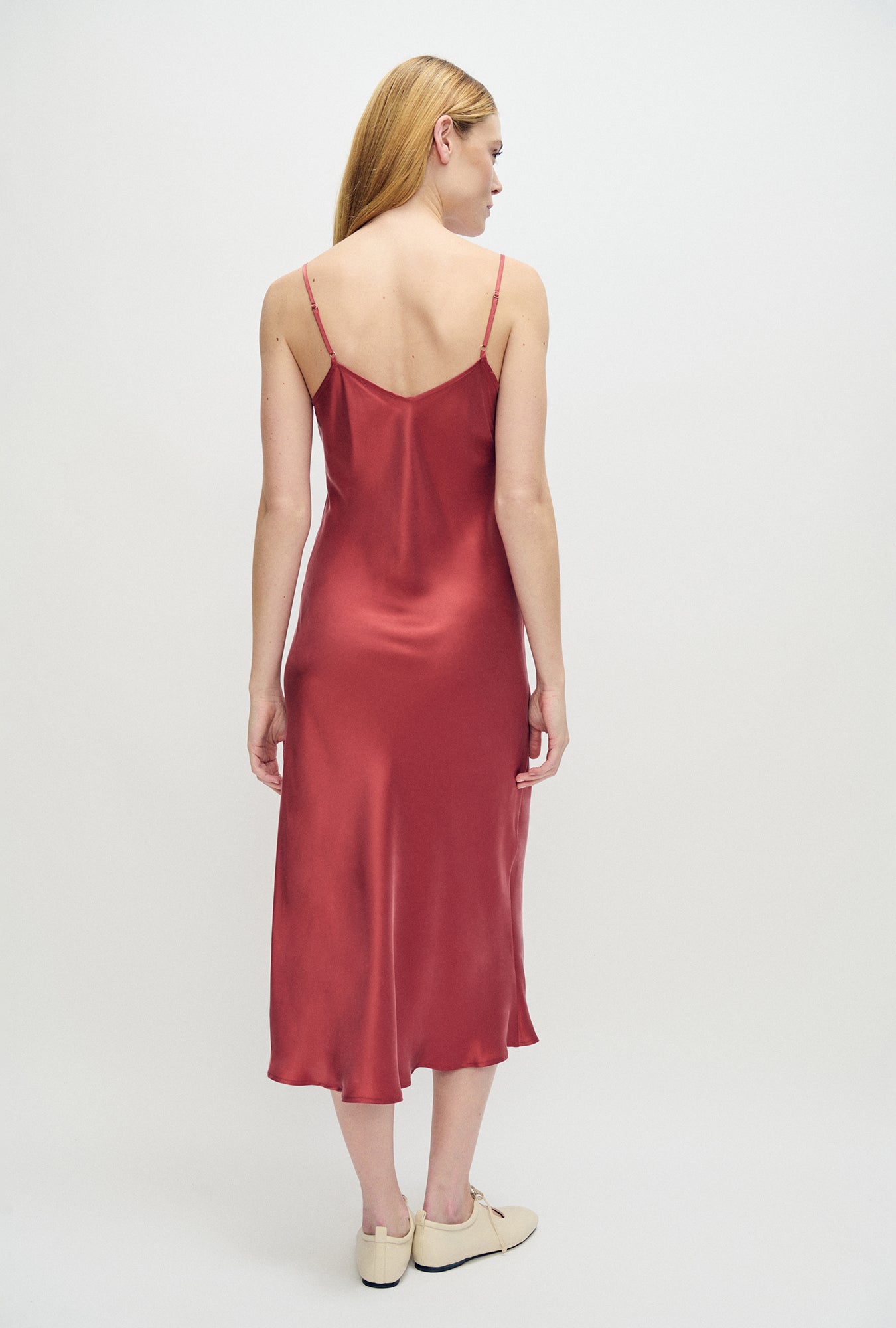 90s Slip Dress Blush Red