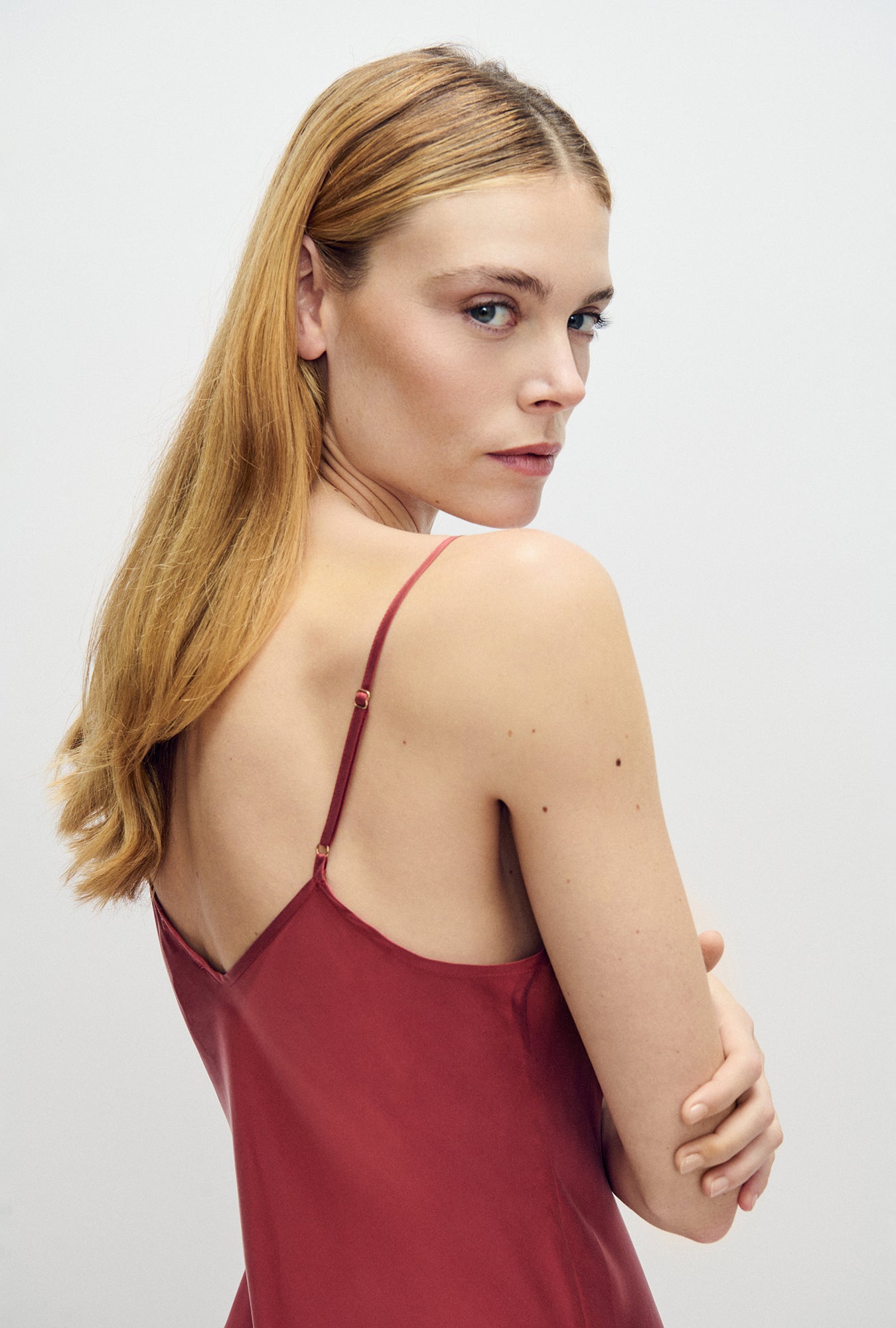 90s Slip Dress Blush Red