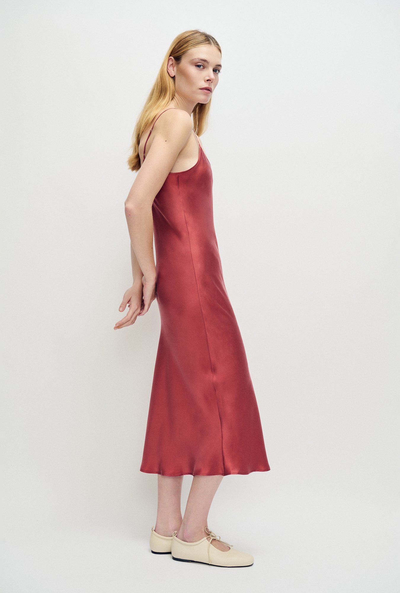 90s Slip Dress Blush Red