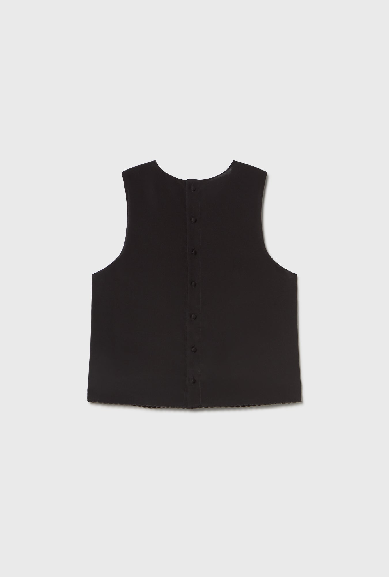 Scallop Elena Sleeveless Top Black
