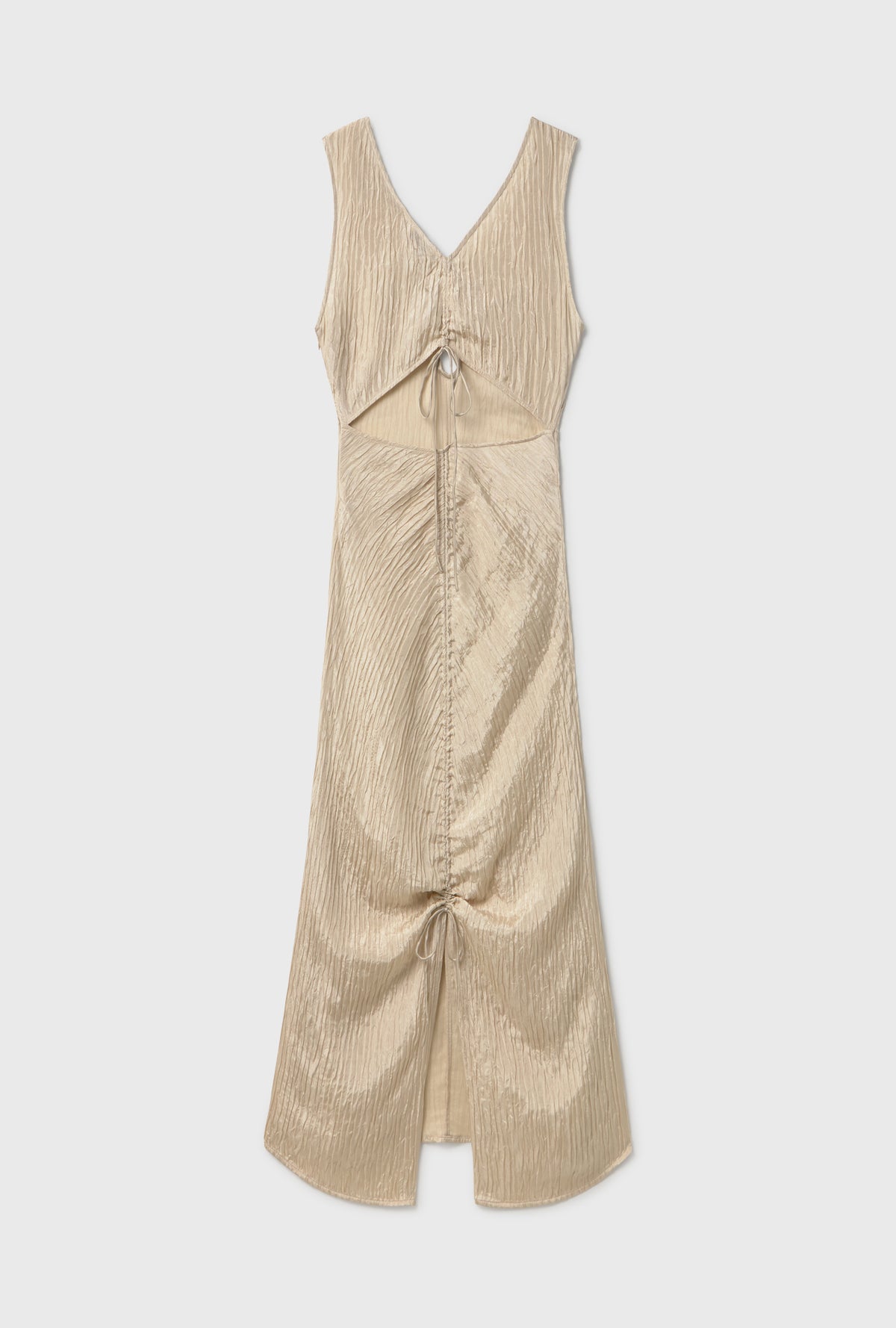 Crinkle Peek-A-Boo Dress Hazelnut