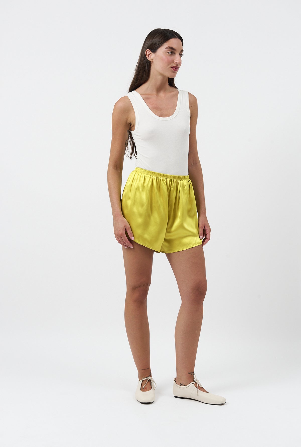 Mini Scallop Shorts Wood Poppy Yellow